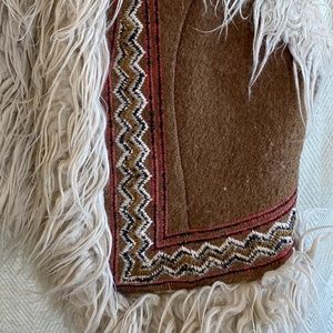 Free People | Boho reversible faux fur & wool vest